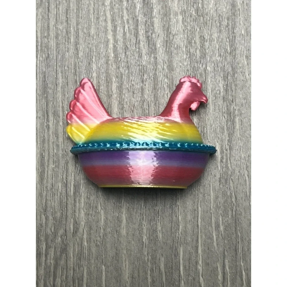 Set 6 Hen On Nest Chicken Fridge Magnets Rainbow 3D Print HON Kitchen Farmhouse